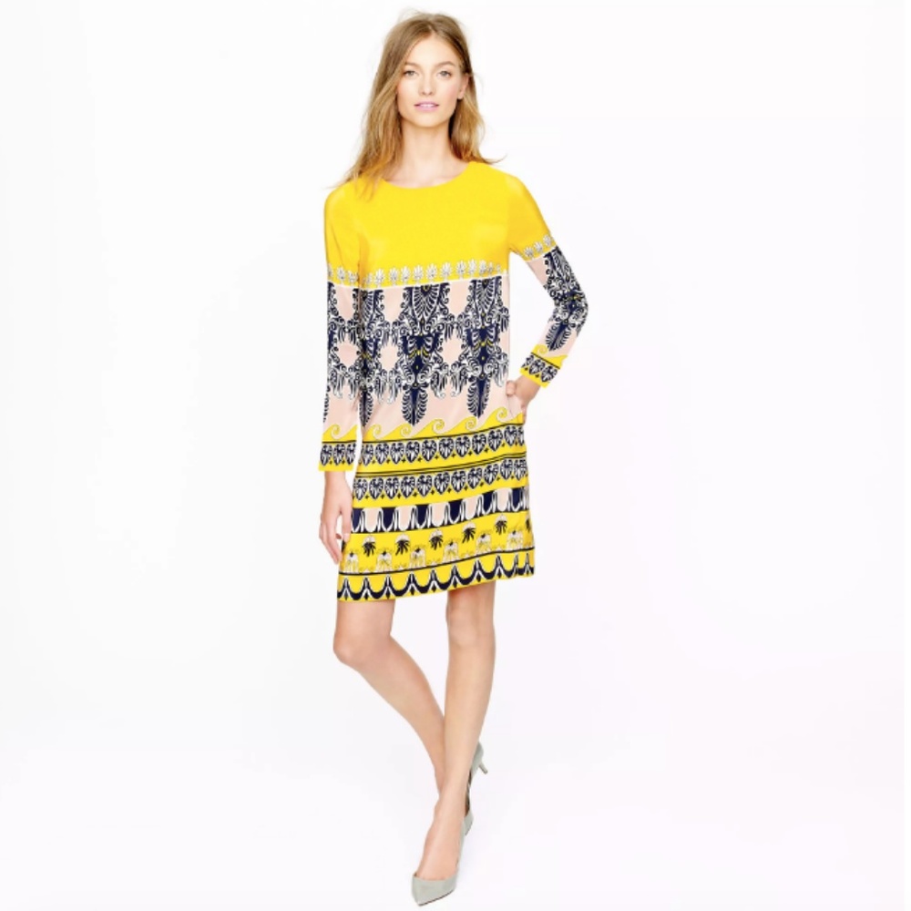 J. Crew Silk Jules Dress in Scroll Print size 6